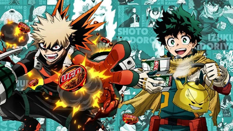 My Hero Academia takes over Nissin noodles with 33 package designs