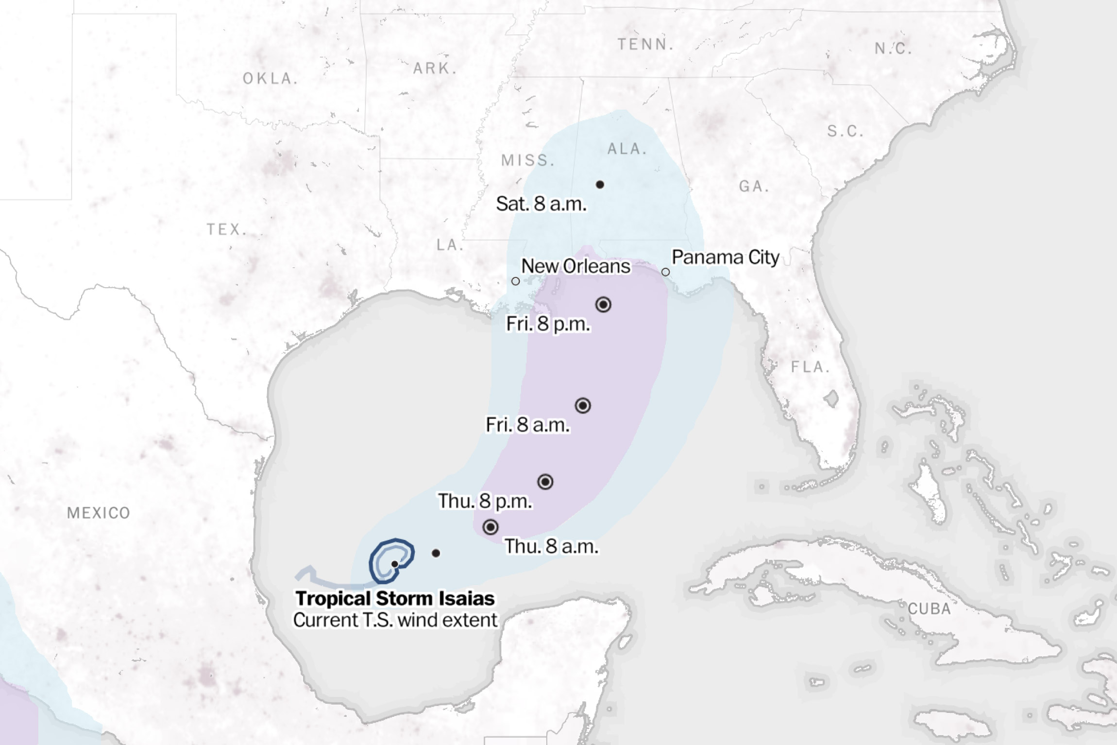 Hurricane Isaias tracker: Map and projected storm path