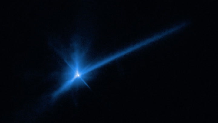 Asteroid impact aftermath time-lapse - NASA DART