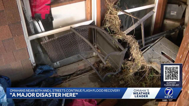 Omaha residents clean up and seek aid after recent flash flooding