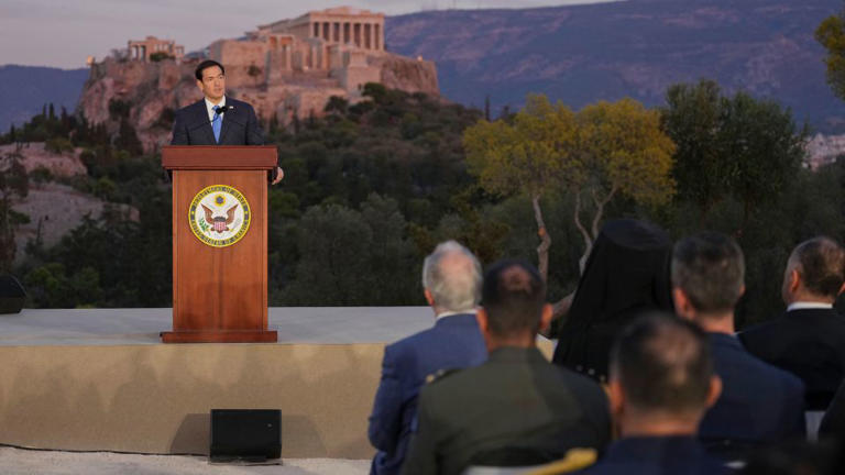 Marco Rubio uses a dramatic backdrop to sketch a post-MAGA foreign policy