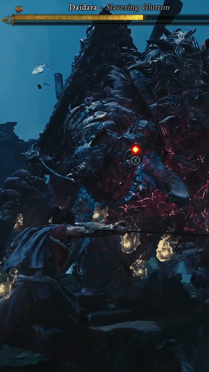 Fighting the grotesque Daidara boss in Onimusha: Way of the Sword