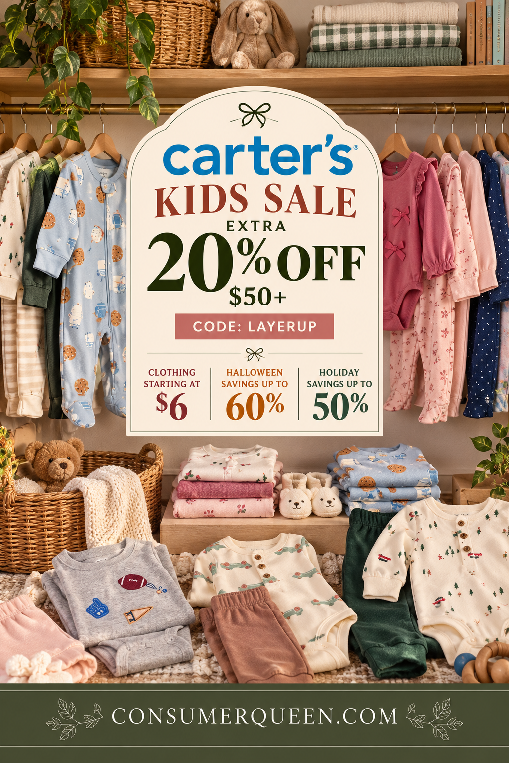Carter's kids sale – extra 20% off $50+ and more deals