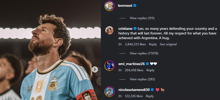 Cristiano Ronaldo's message to Messi breaks internet: 'Leo, so many ...