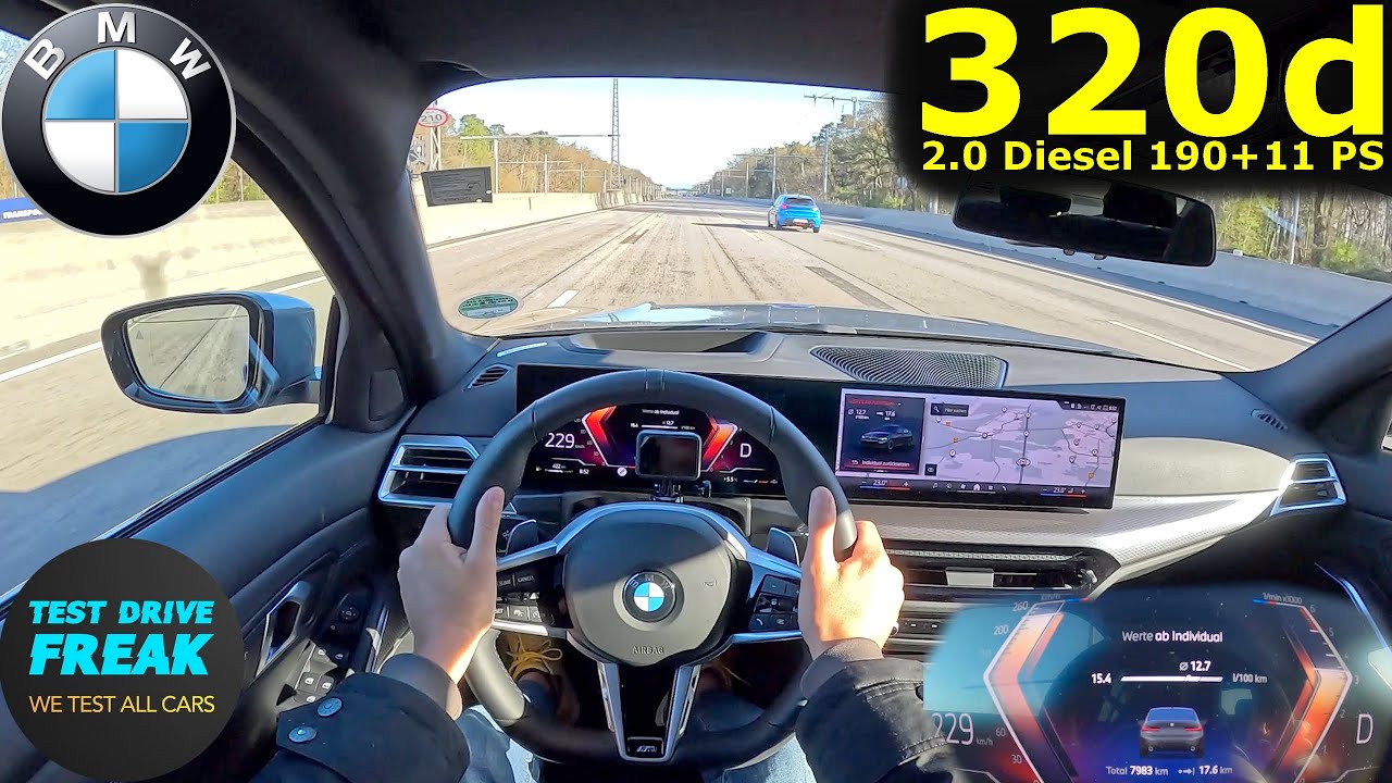 2025 BMW 320d xDrive (G20) 190 + 11 PS 🚀 top speed POV drive autobahn ...