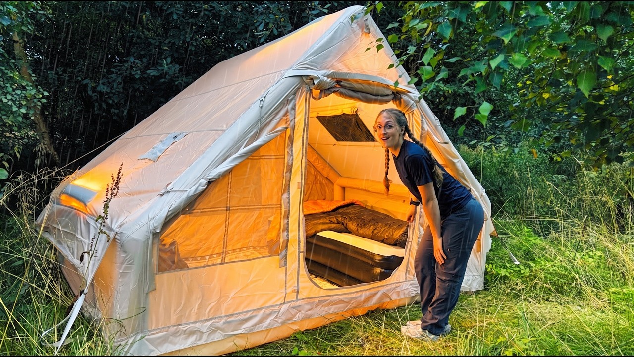 Solo glamping in a massive inflatable tent in Scotland