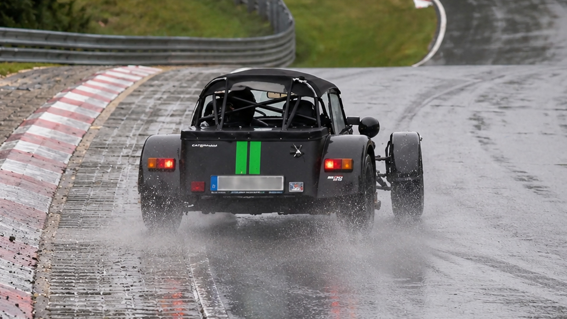 Wet Nordschleife corners catch several drivers losing grip