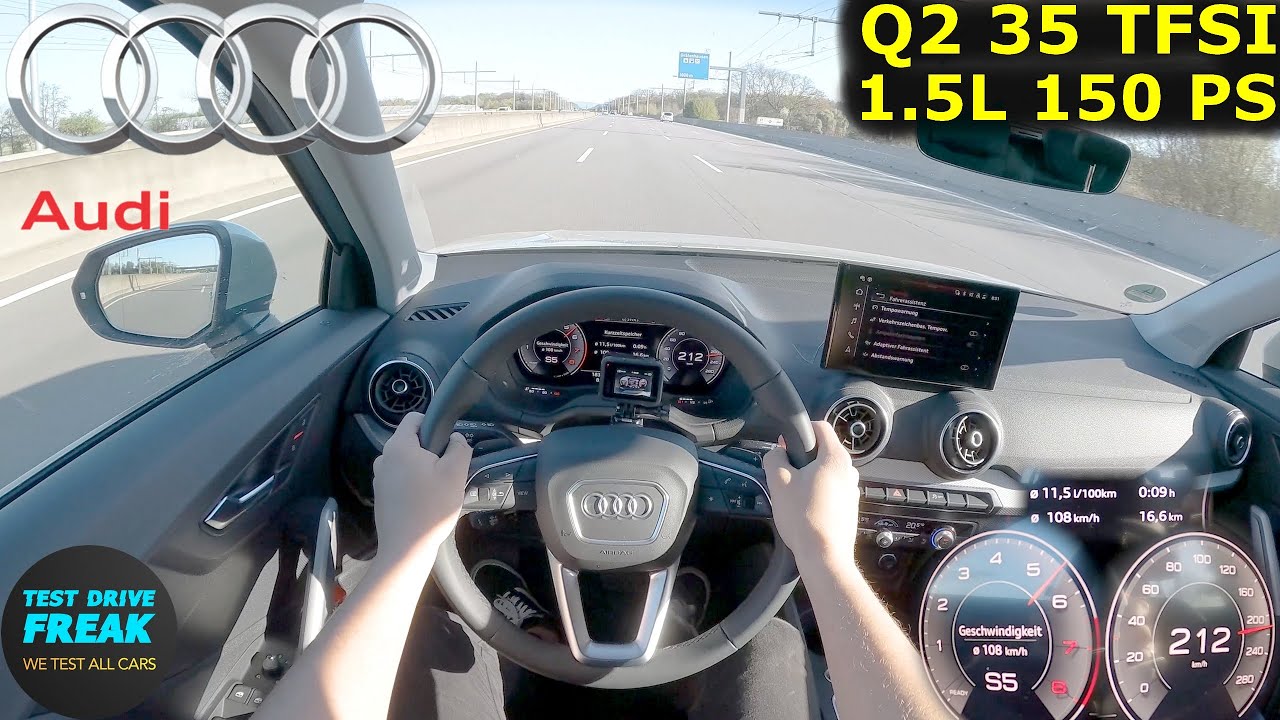 2025 Audi Q2 35 TFSI 150 PS top speed POV drive + fuel consumption ...