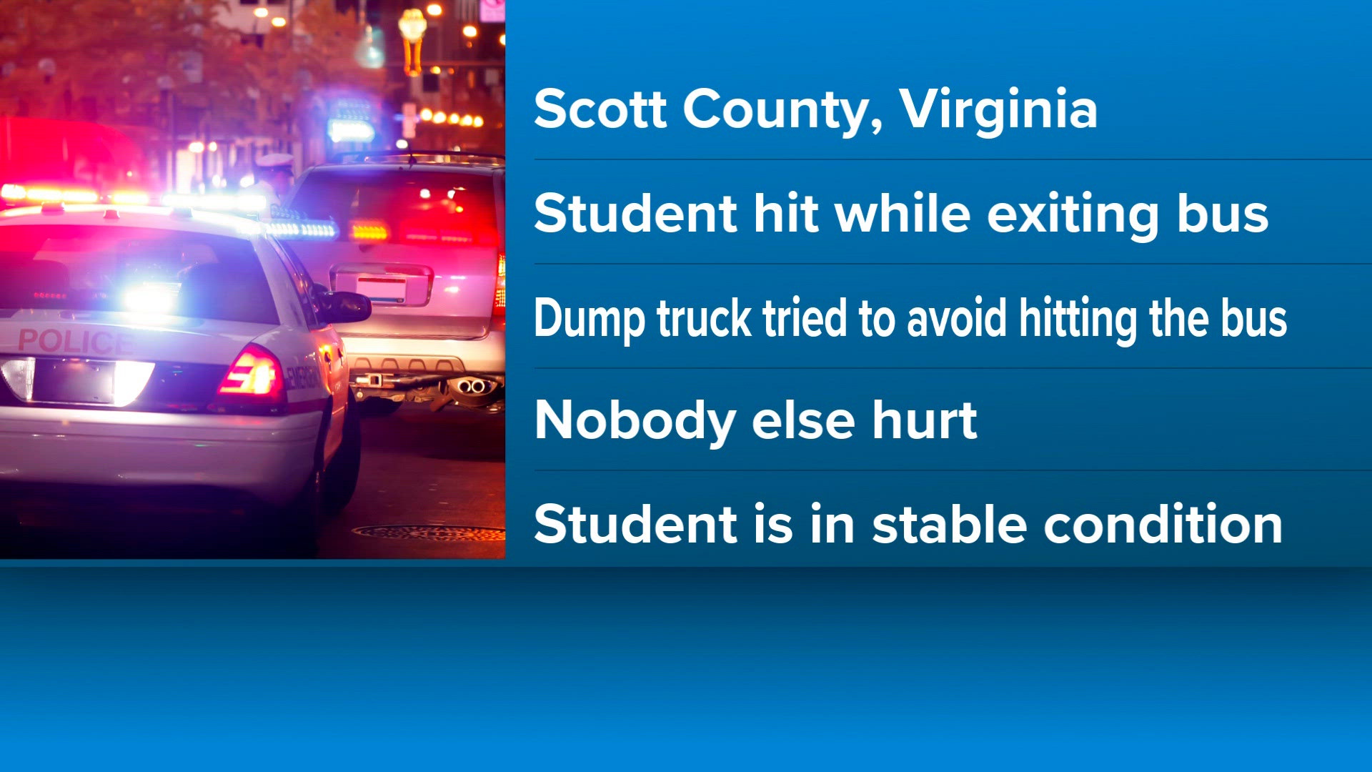 Child hit by dump truck near school bus in Virginia