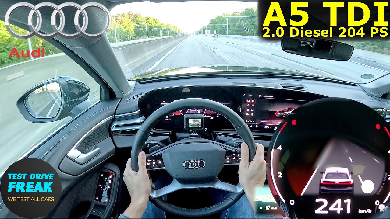 2025 Audi A5 2.0 TDI sedan 204 PS 🚀 top speed POV drive + fuel ...