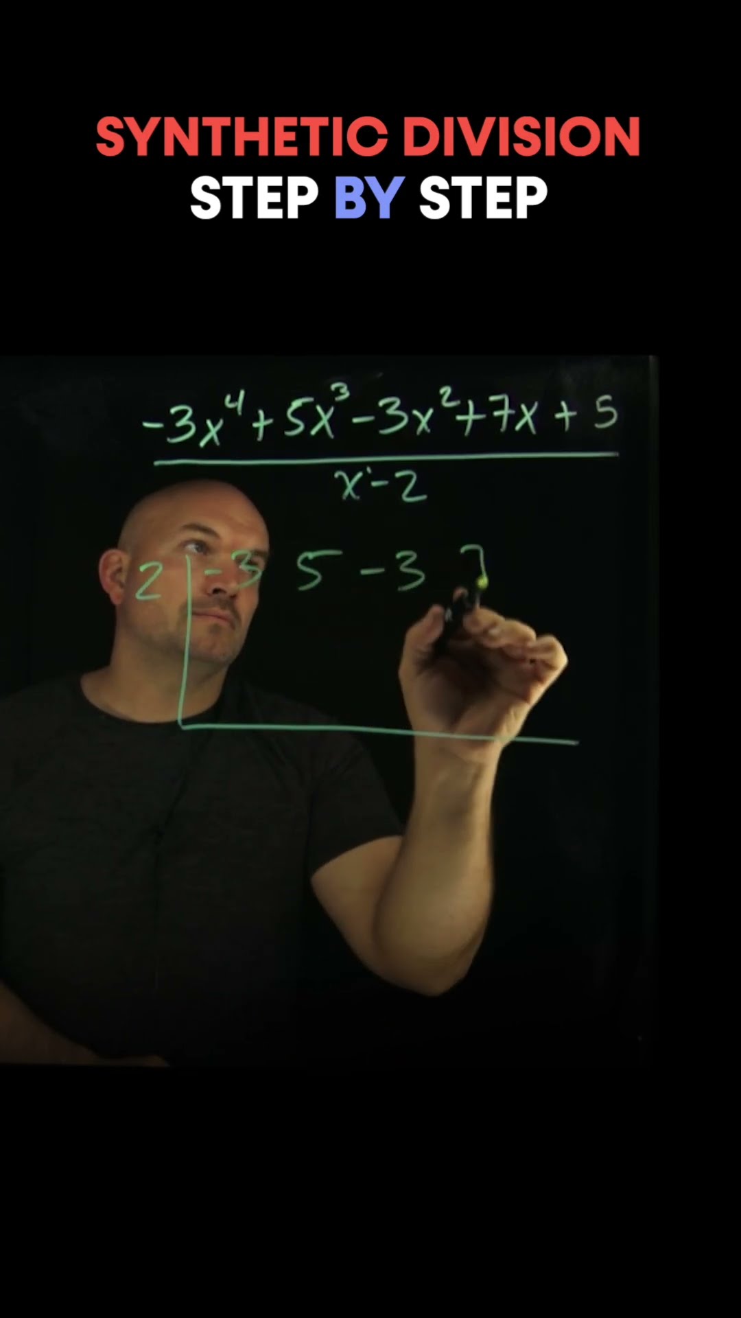 Synthetic division algorithm step by step