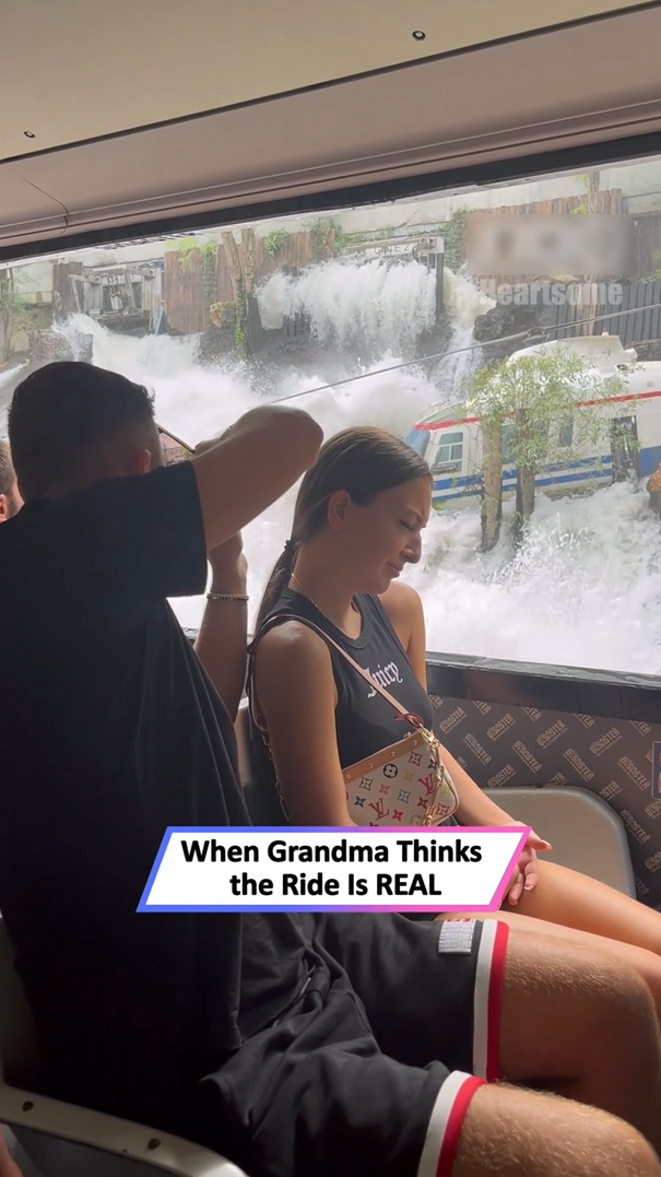 Amusement park attraction convinces elder woman that simulated dam ...