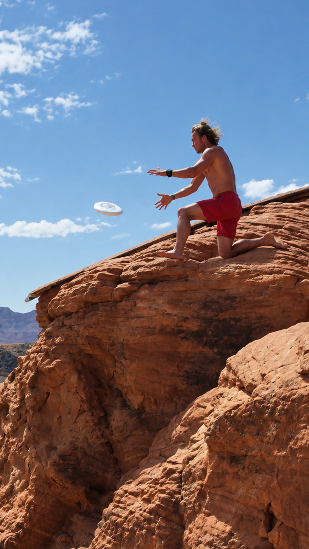How do you catch a frisbee this far from land?