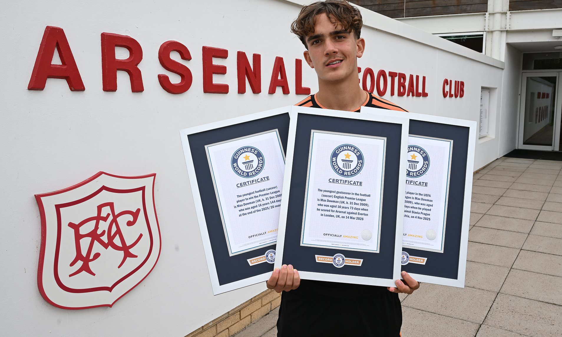Arsenal wonderkid Max Dowman presented with three world records after ...