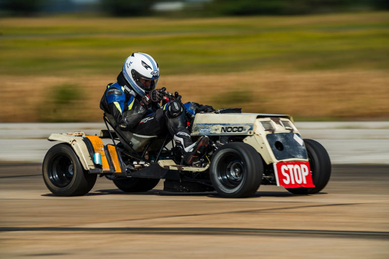 Scratch-built land speed lawnmower goes 152 mph and still cuts grass