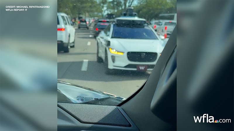 Video: Waymo takes Tampa passengers into oncoming Bucs game traffic