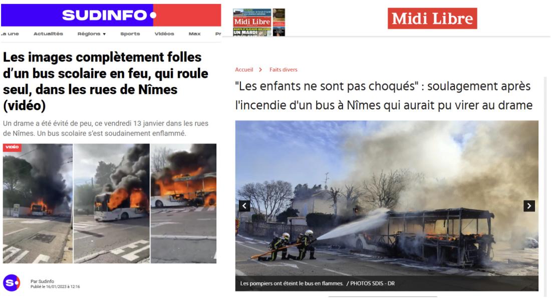 Burning bus video unrelated to 2026 high school protests in France
