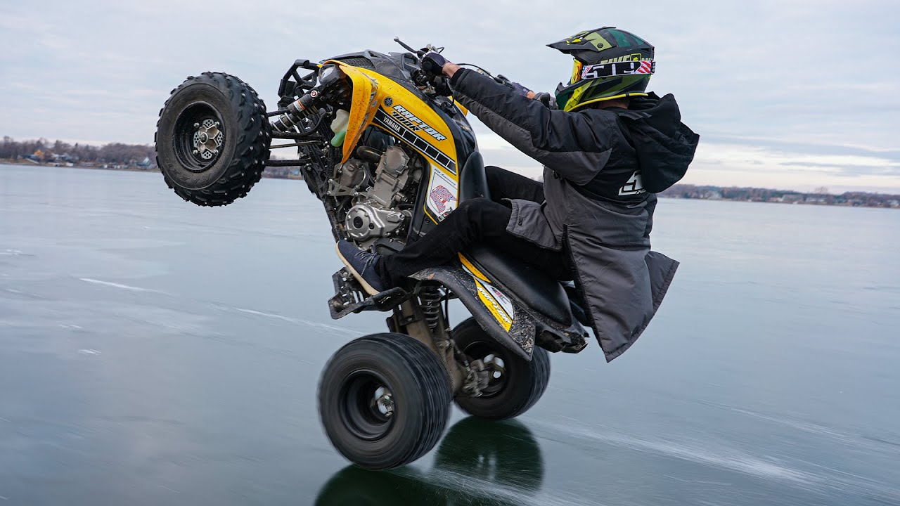 Quad wheelies on thin ice