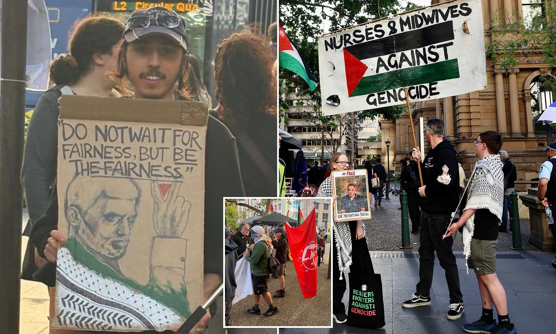 Terror group's flag is waved in Sydney at radical pro-Palestine rally