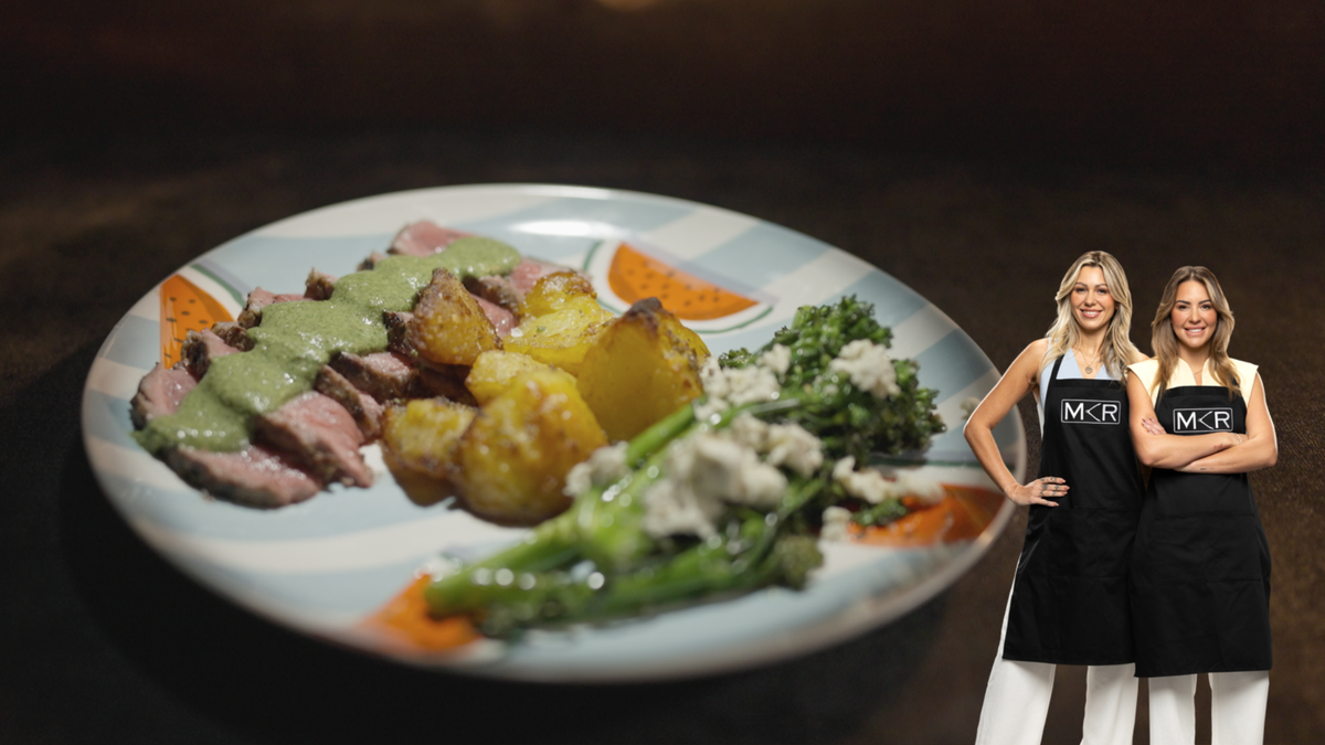 Alisha & Deanne’s lamb backstrap with crispy potatoes and salsa verde