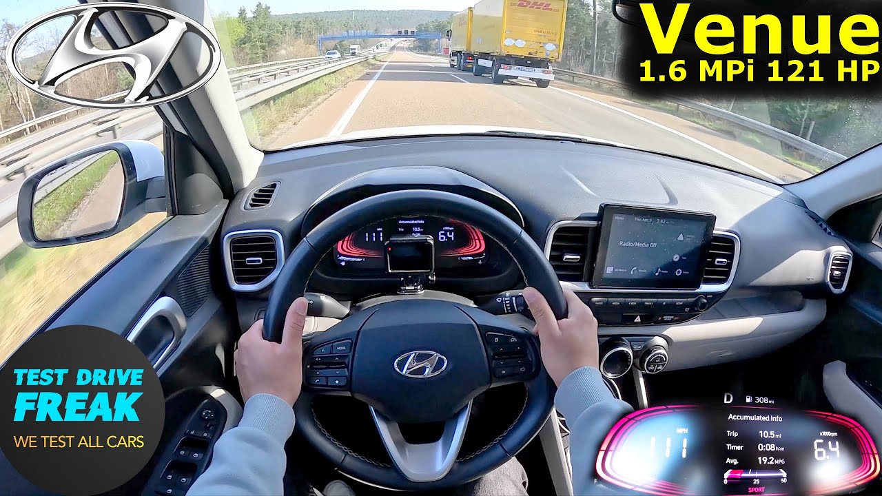 2024 Hyundai Venue SEL 1.6 MPi 121 HP top speed POV drive + fuel ...