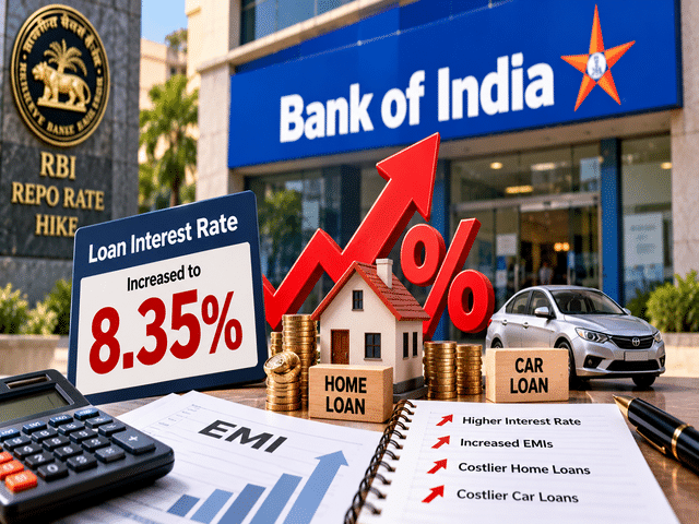 Bank of India raises loan interest rate to 8.35% after RBI repo rate ...