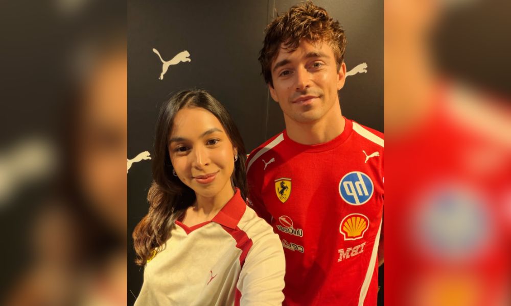 Julia Barretto meets F1 driver Charles Leclerc in Singapore