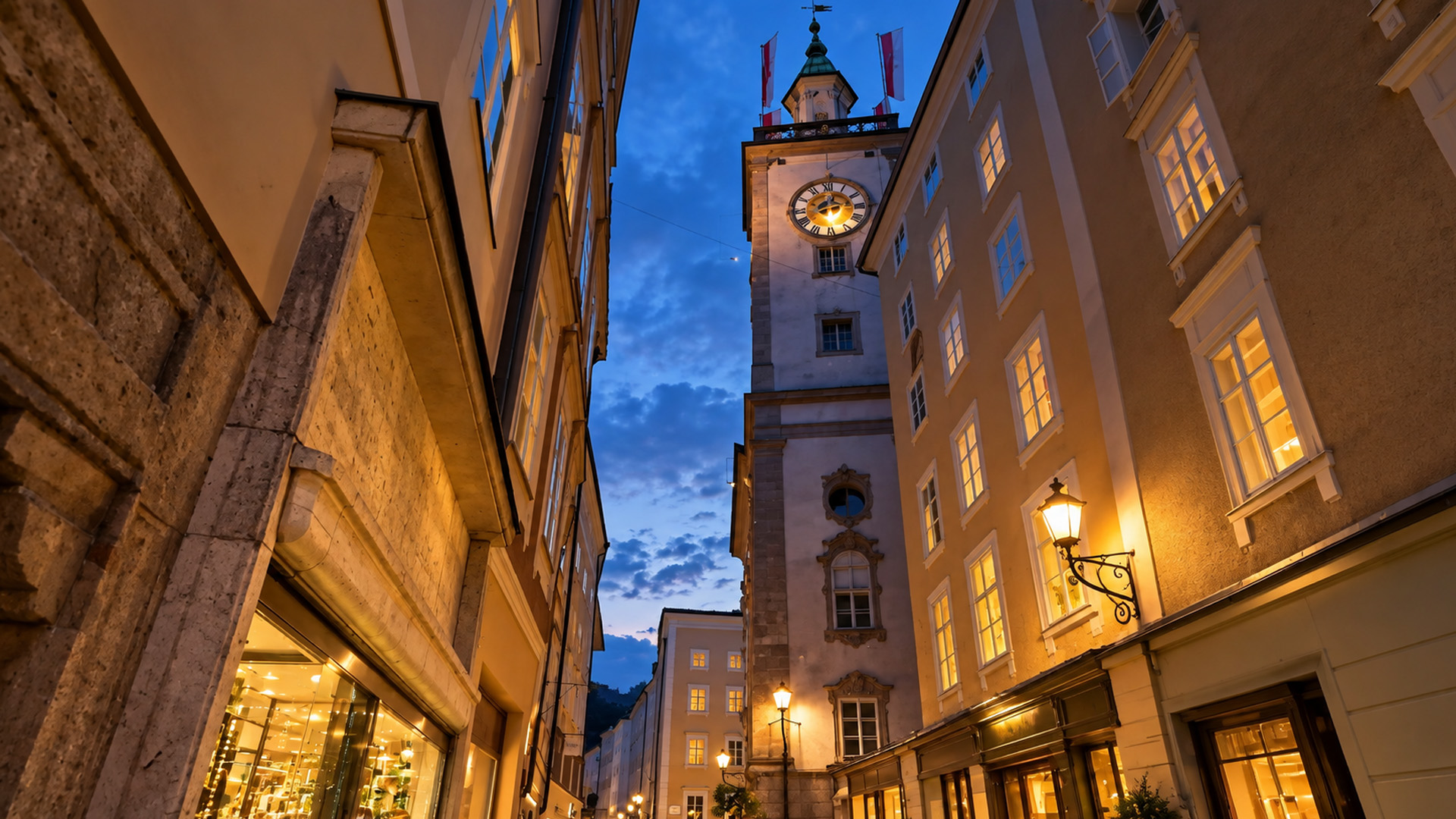 Salzburg, Østrig: Historiske gader og aftenudsigt (4K)