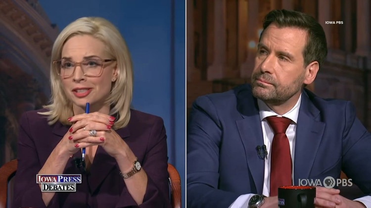 US Senate candidates Ashley Hinson and Josh Turek debate for first time ...