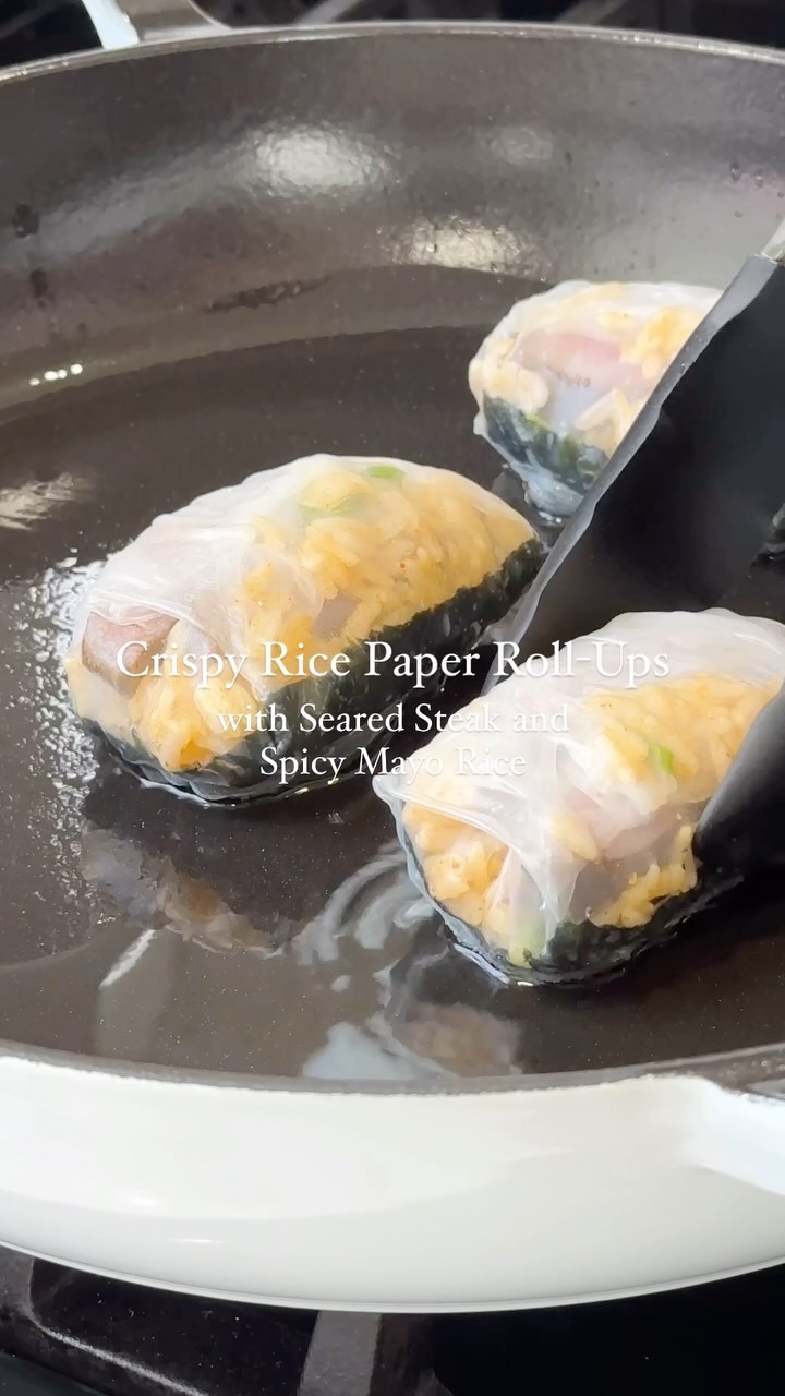 These crispy steak rice paper rolls are my new favorite meal
