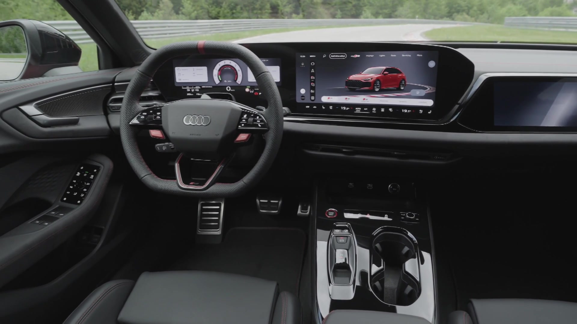 The new Audi RS 5 Avant interior design in progressive red