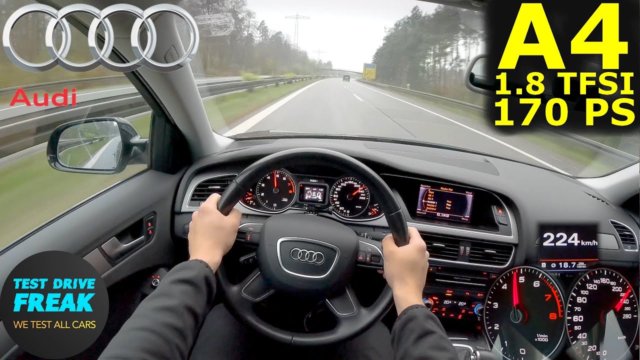 2013 Audi A4 Avant 1.8 TFSI 170 PS top speed POV drive + fuel ...
