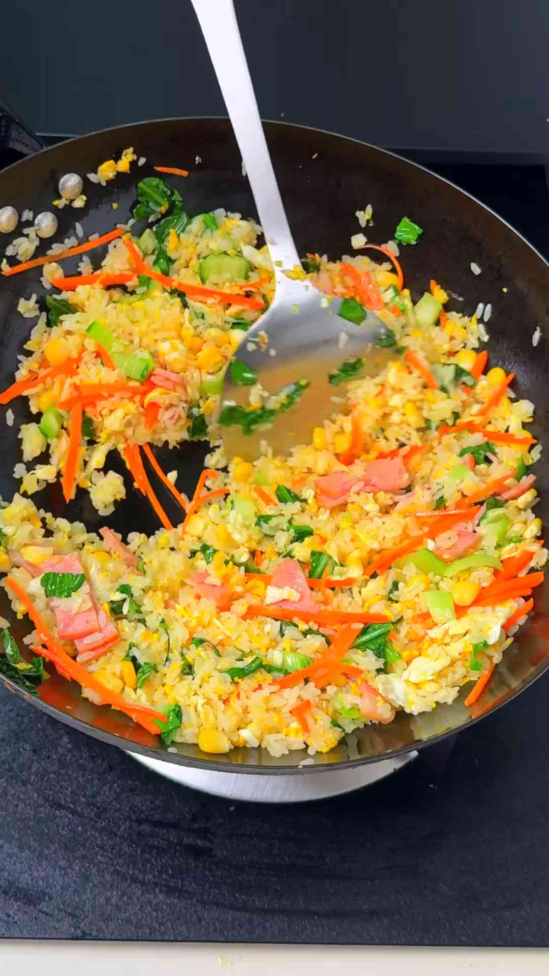 Easy bacon and corn fried rice recipe