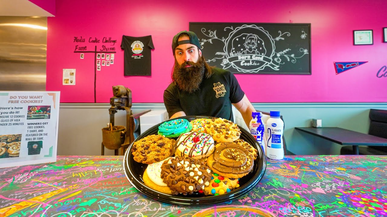 This cookies & milk challenge has only been defeated once | BeardMeatsFood