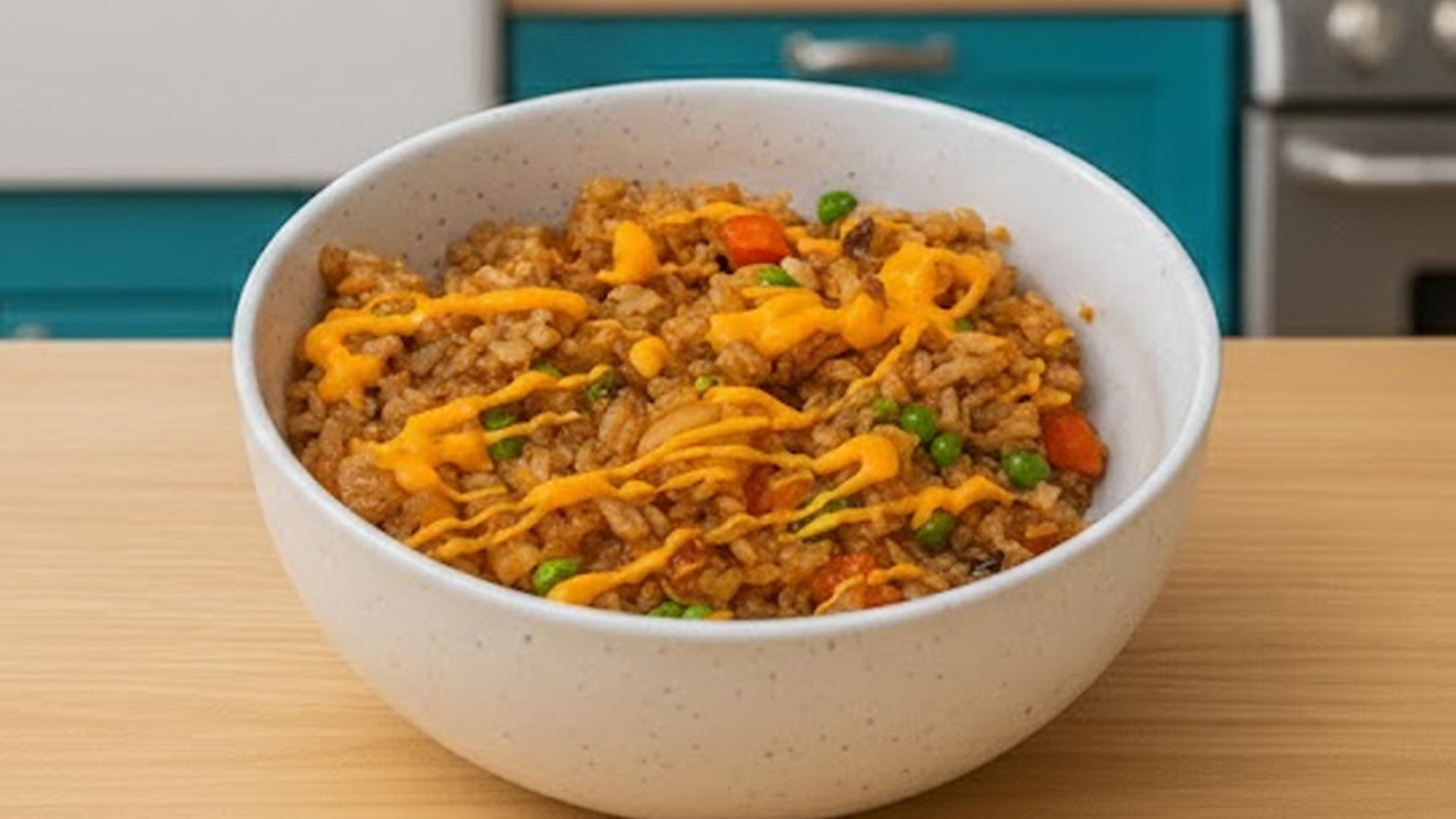 Cheesy fried rice you will keep making