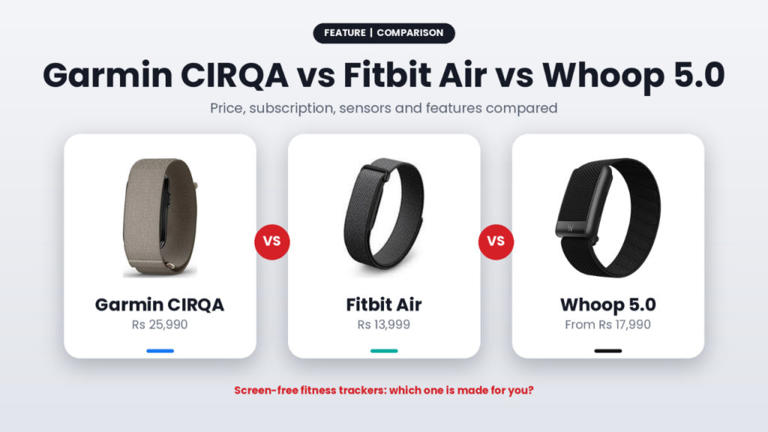 Garmin CIRQA vs Fitbit Air vs Whoop: Price, subscription, features ...