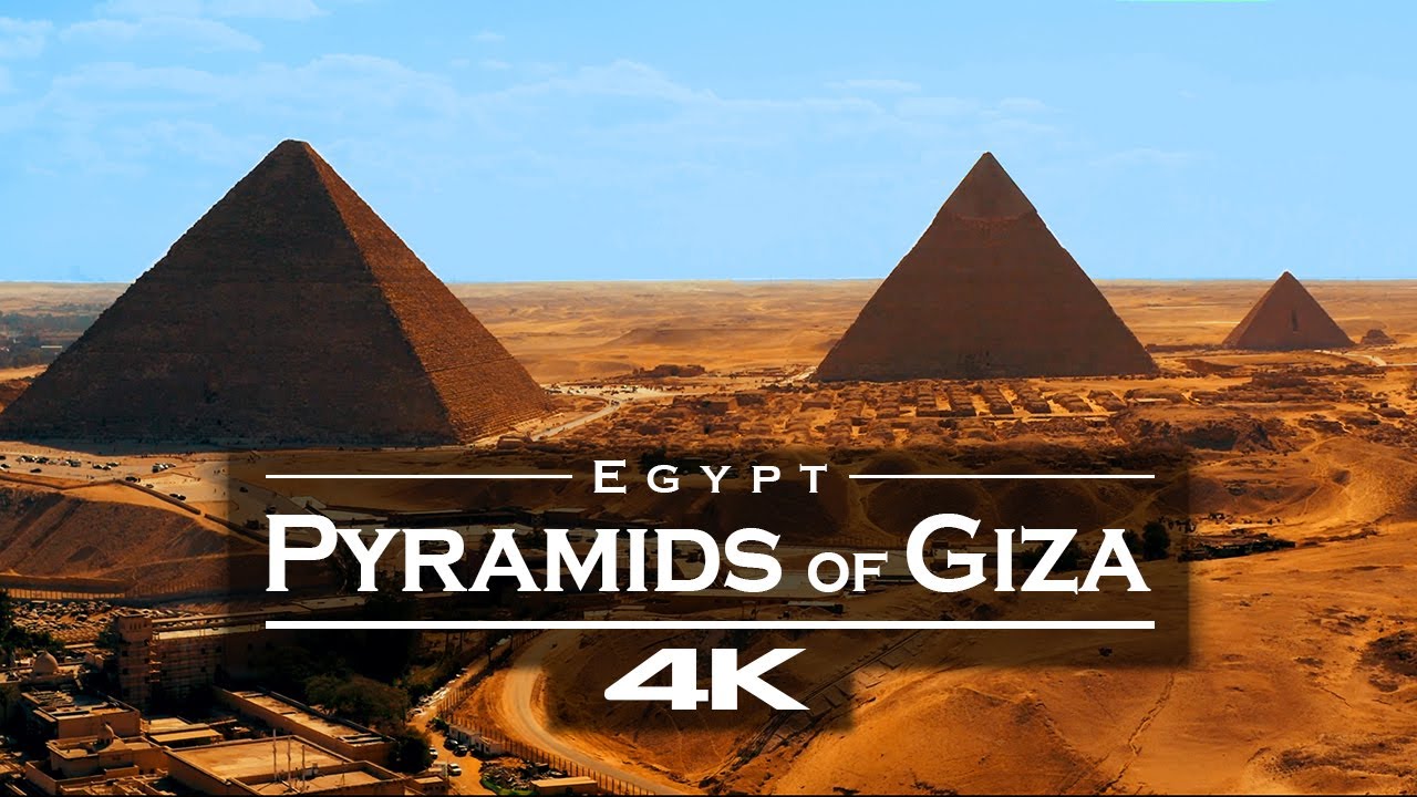 Giza pyramids in 4K incredible aerial views of ancient Egypt