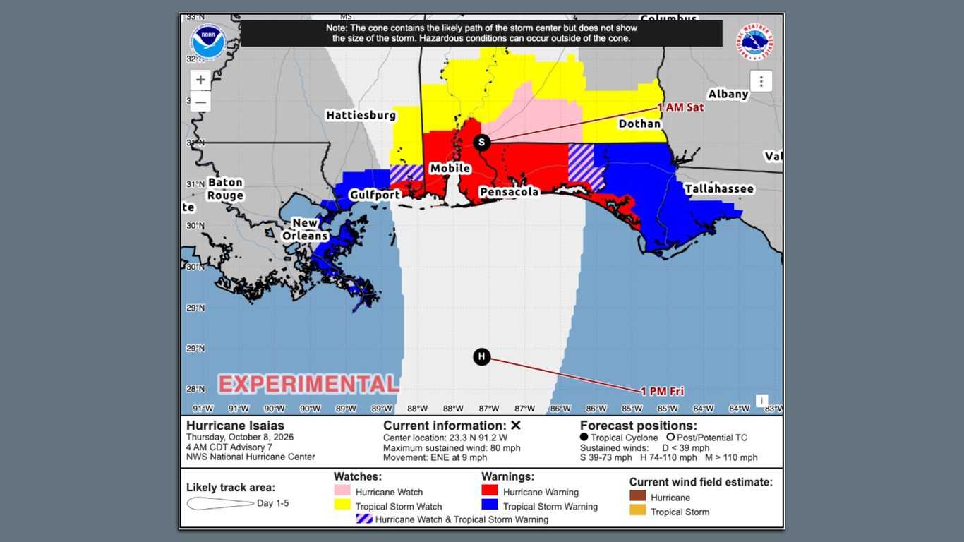 Hurricane Isaias forms, expected to rapidly intensify in Gulf
