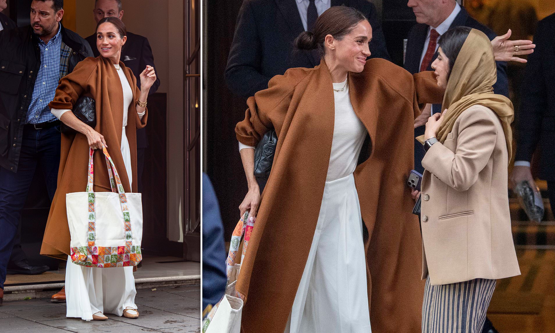 Meghan and Malala Yousafzai enjoy tea at Claridge's in London