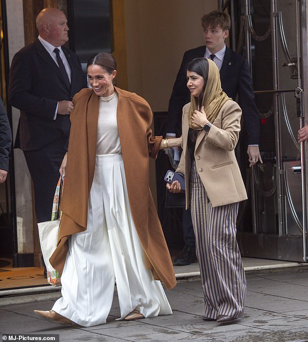 Meghan and Malala Yousafzai enjoy tea at Claridge's in London