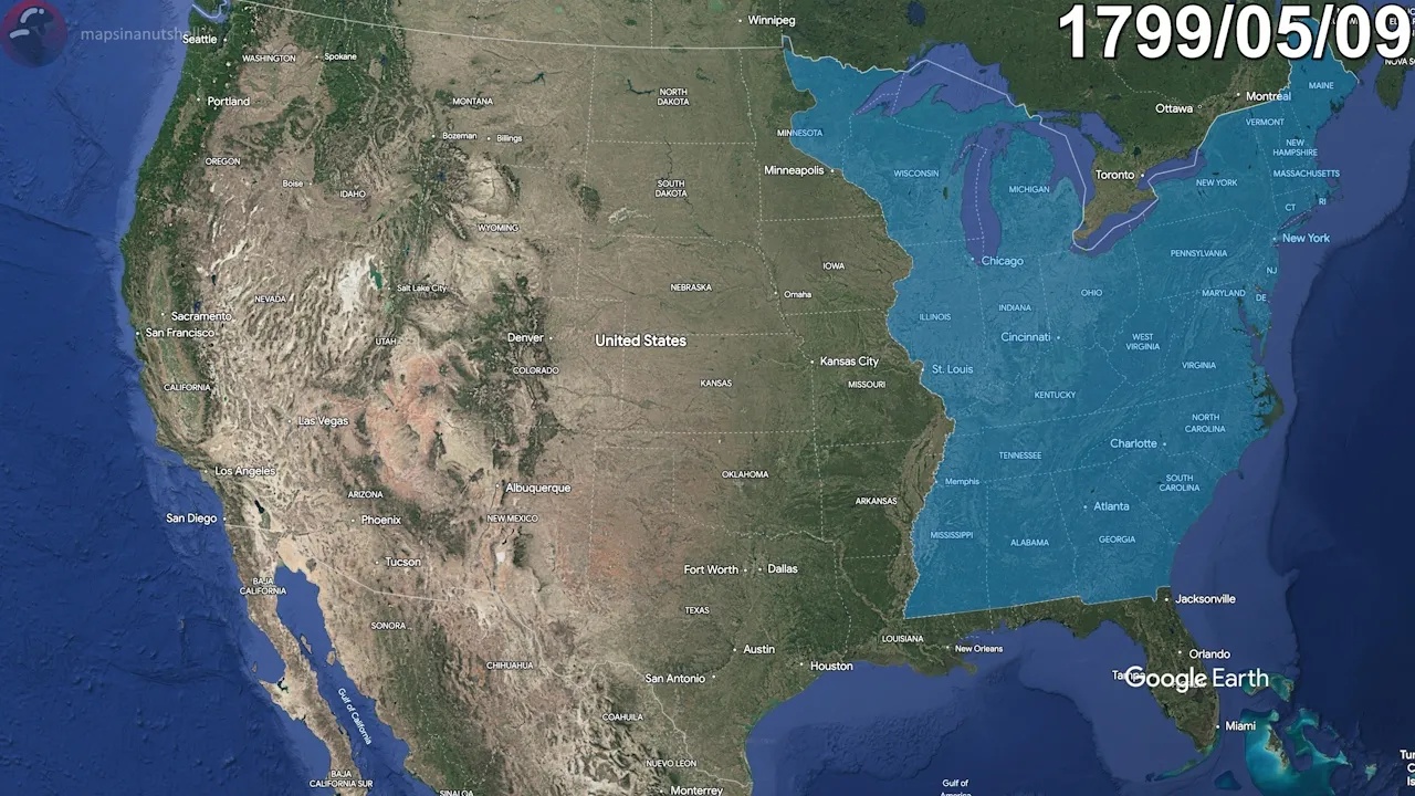 Google Earth maps how the United States became 50 states
