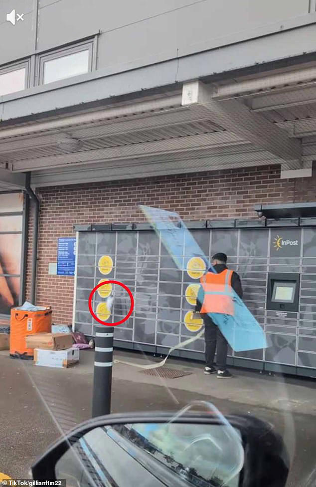 Moment parcel worker is caught on video flinging packages to the floor ...
