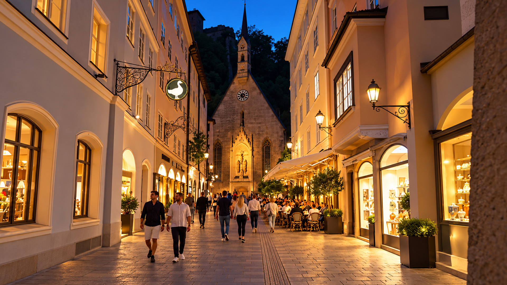 Salzburg Austria evening walk through Mozart’s city (4K)
