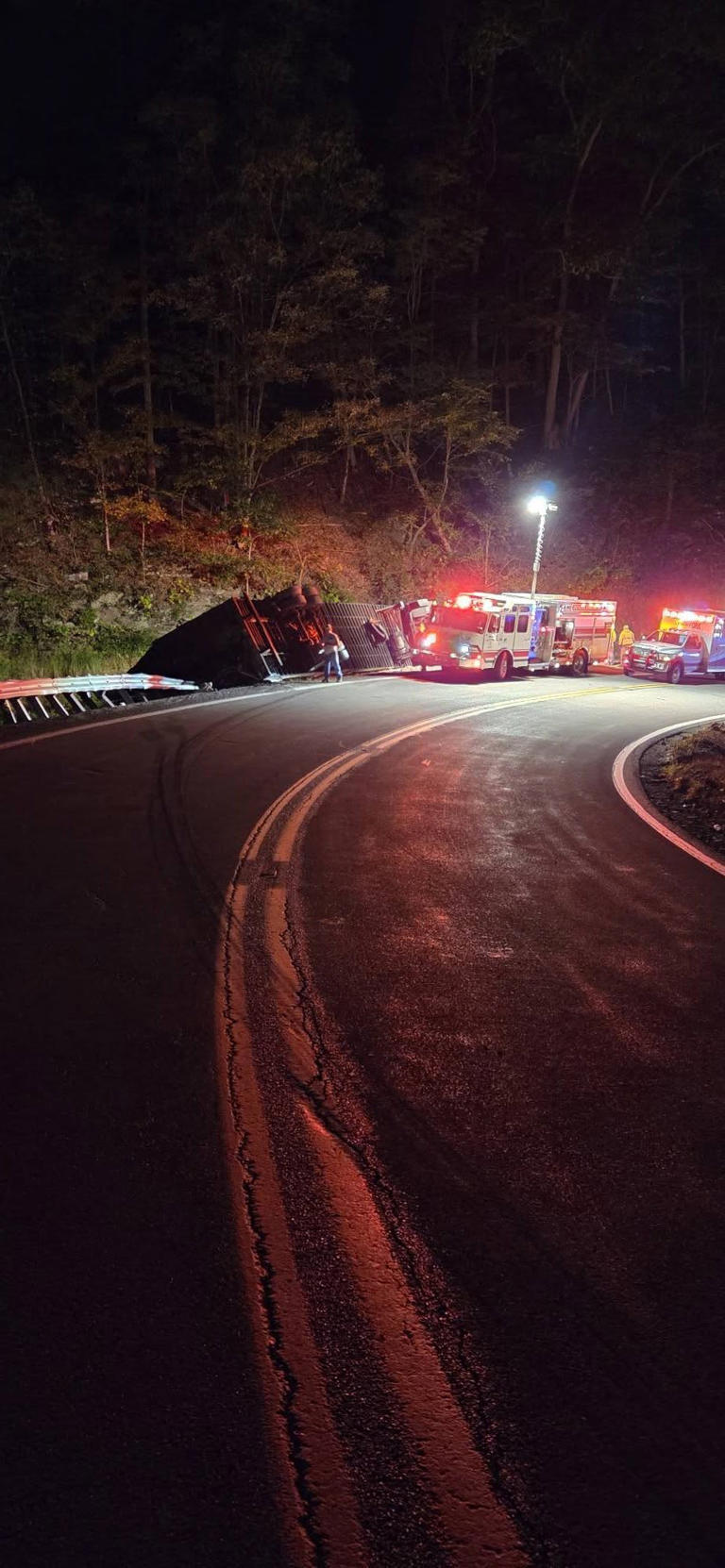 One transported following tractor trailer wreck in Pendleton County
