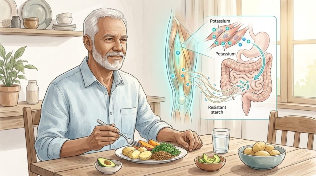 A batata é rica em potássio e ajuda músculos, intestino e energia