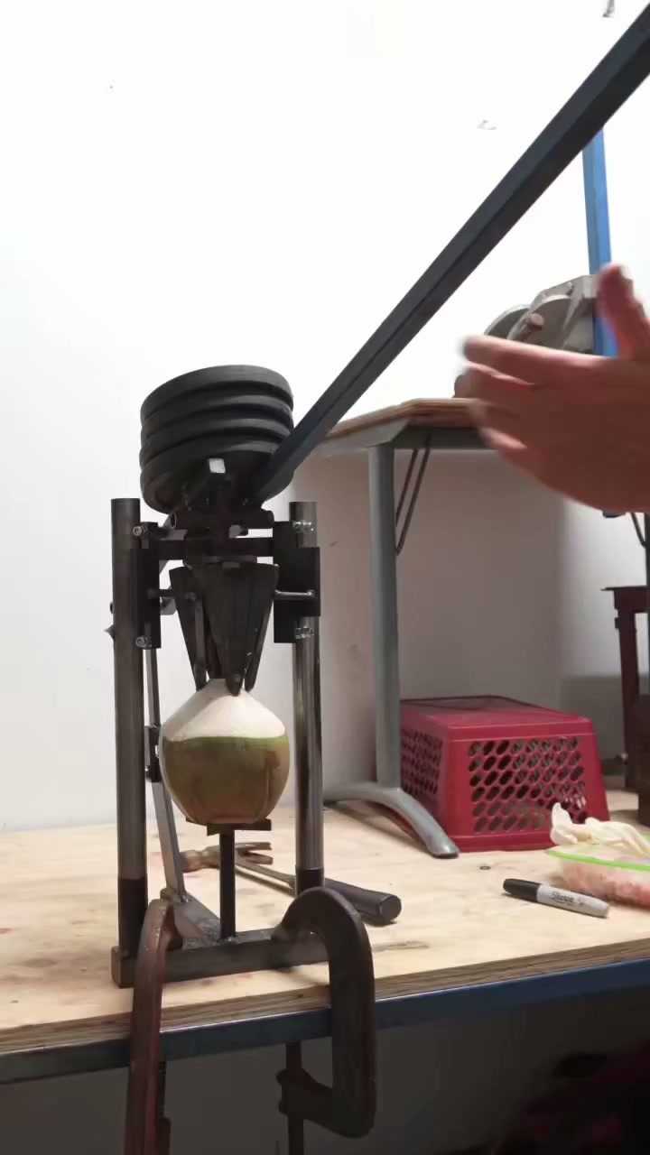 I used a glove to demo a can crusher
