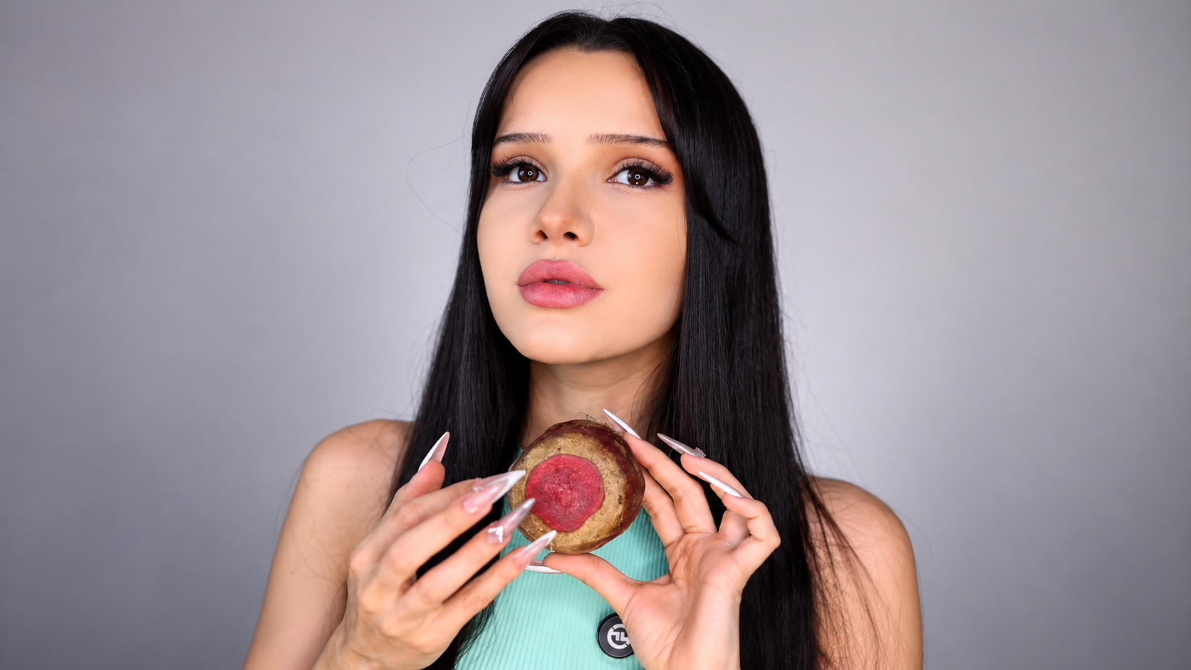ASMR beauty routine beetroot blush green hair dye lip art and skincare