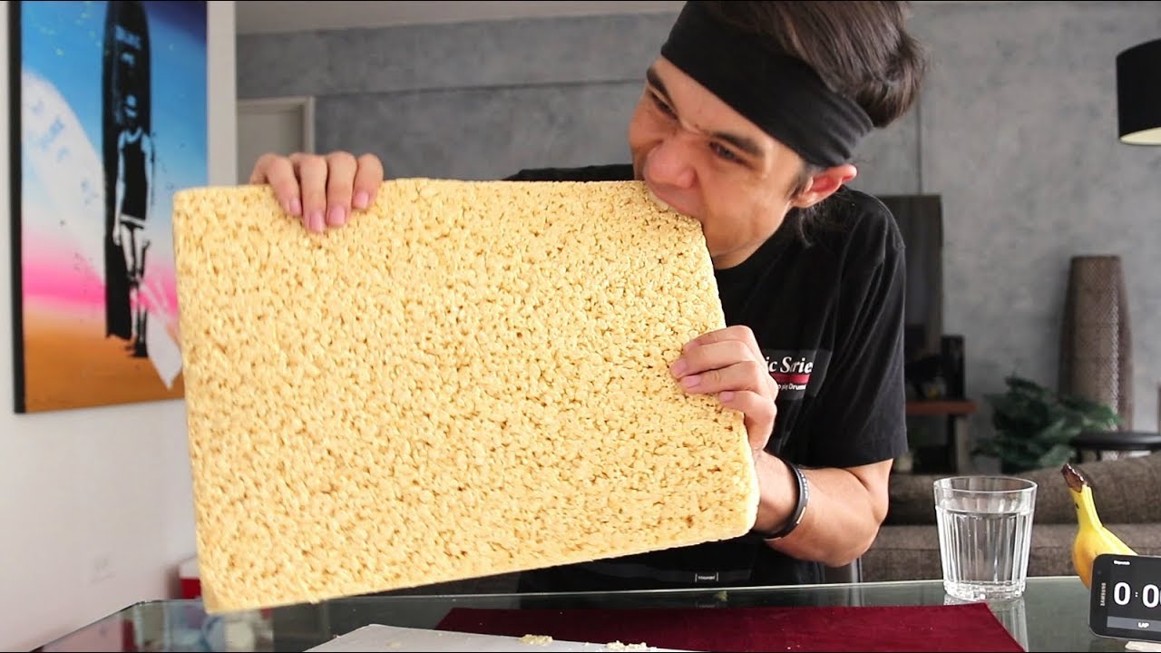 GIANT Rice Crispy Treat Challenge! (3,840 Calories)