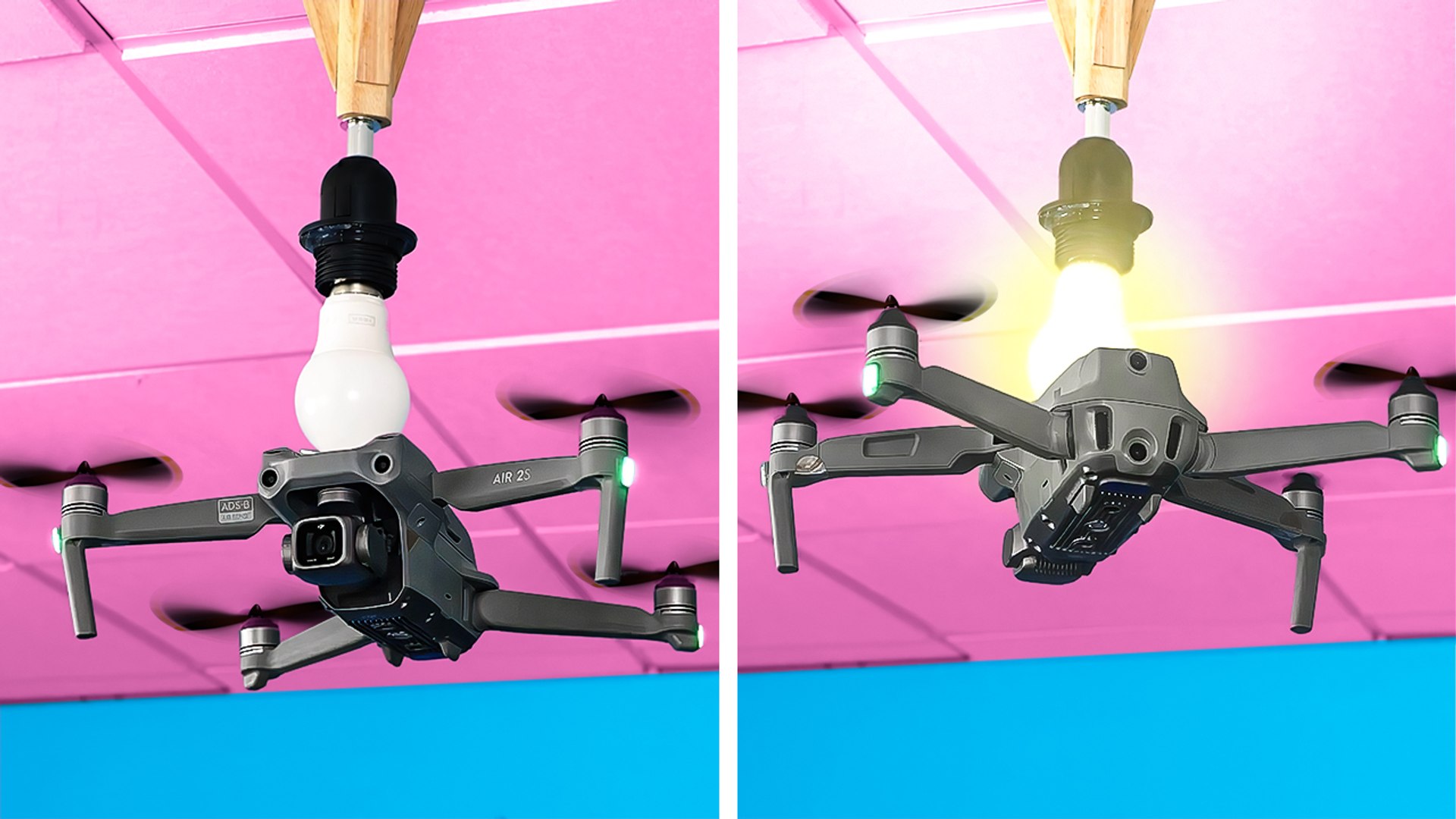 Drone screws in a light bulb | Genius TikTok hacks for everyday problems