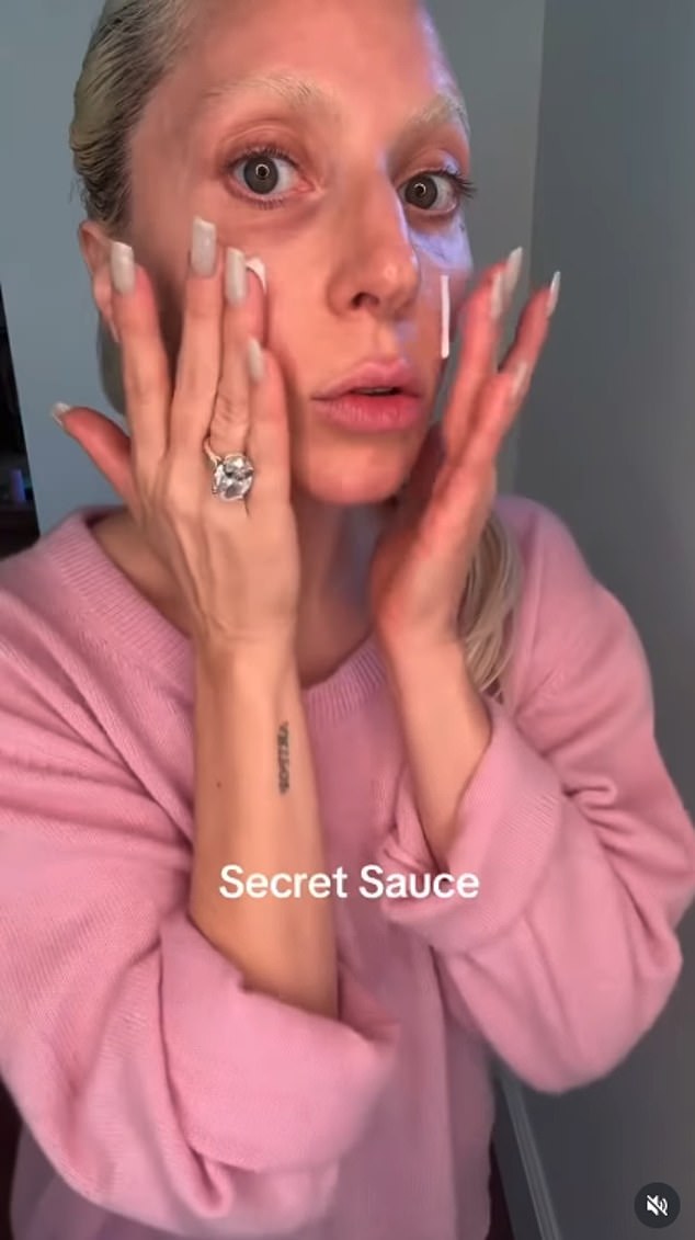 New mom Lady Gaga, 40, shows off her natural makeup routine four months ...